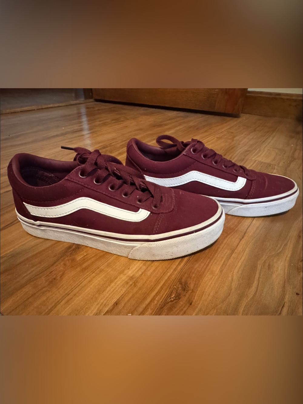 Vans Old Skool Burgundy Sneakers with White Stripe